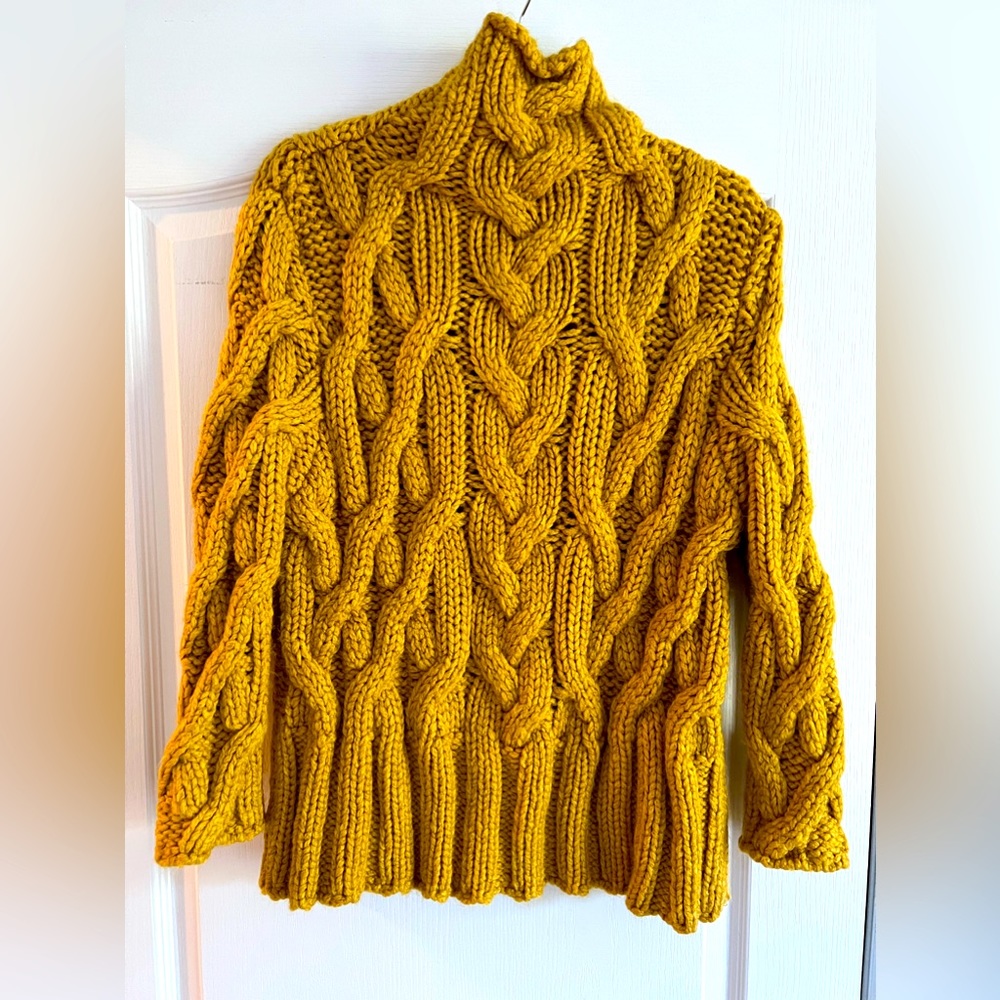 Zara chunky cable knit mock neck sweater